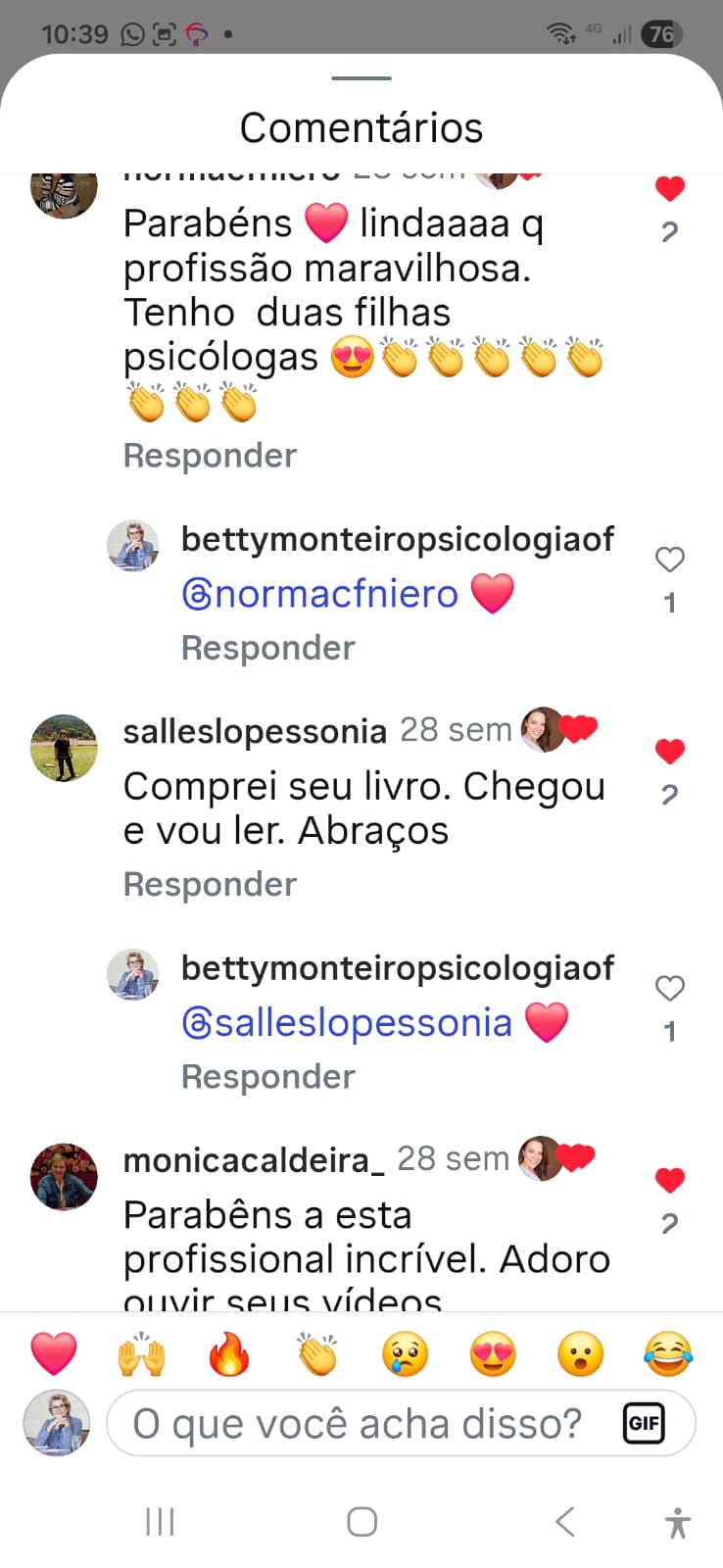 Depoimento de leitora sobre o livro.